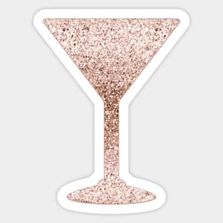 Martini - rose gold glitter Sticker